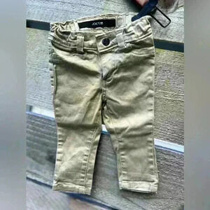 Joes Jeans Baby Infant 12 Month‎ Pants Iridescent Khaki Beige Snap Zipper Girls